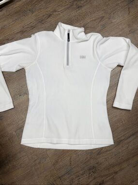Helly Hansen Women's White 3/4 zip fleece long sleeve sweater size large